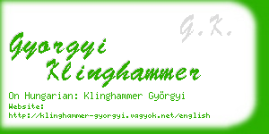 gyorgyi klinghammer business card