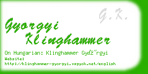 gyorgyi klinghammer business card